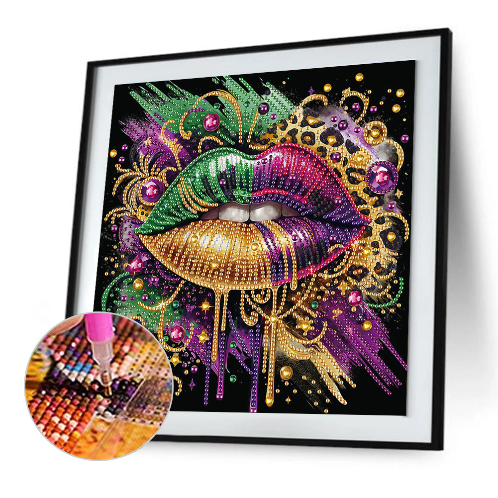 Leopard Lips - Special Shaped Drill Diamond Painting 30*30CM