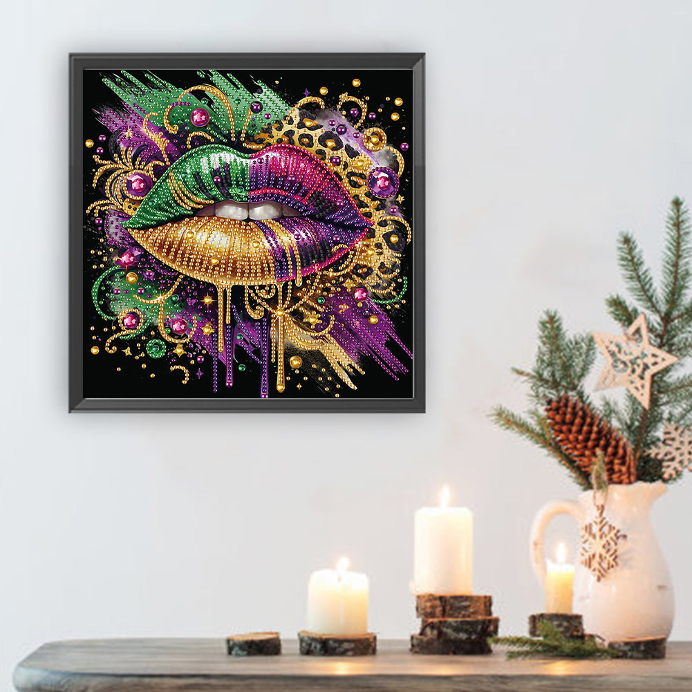Leopard Lips - Special Shaped Drill Diamond Painting 30*30CM