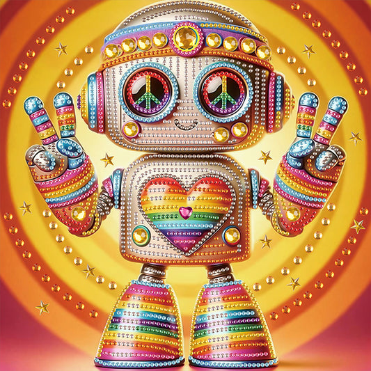 Cute Robot - Special Shaped Drill Diamond Painting 30*30CM