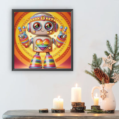 Cute Robot - Special Shaped Drill Diamond Painting 30*30CM