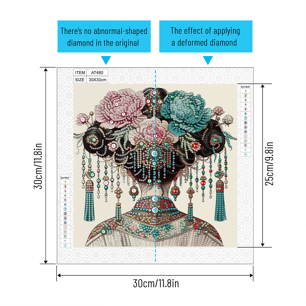 Gorgeous Headdress - Special Shaped Drill Diamond Painting 30*30CM