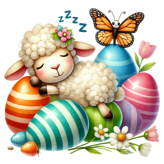 Easter Sheep - Full Round Drill Diamond Painting 30*30CM