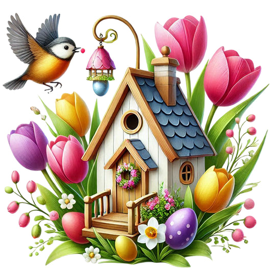 Easter Bird House - Full Round Drill Diamond Painting 30*30CM