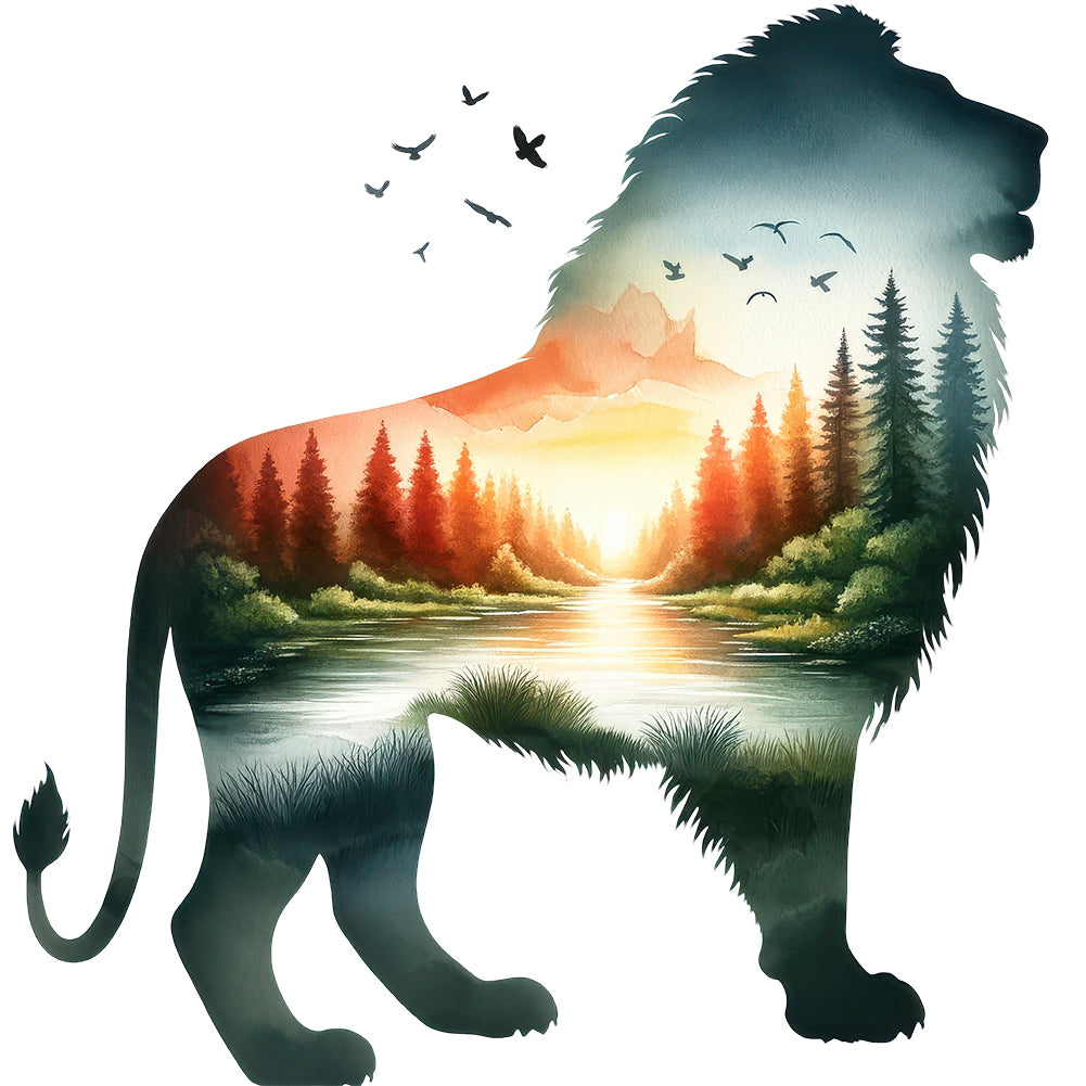 Lion - Full Round Drill Diamond Painting 30*30CM