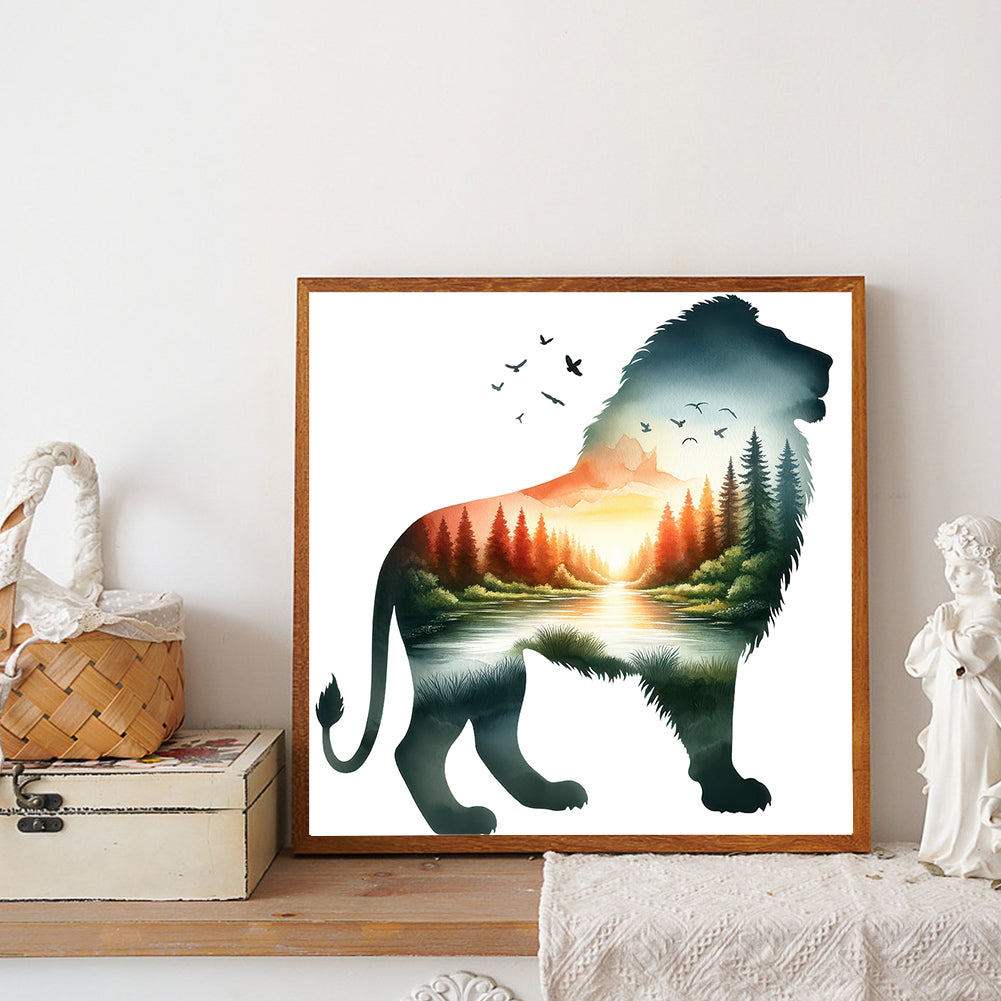 Lion - Full Round Drill Diamond Painting 30*30CM