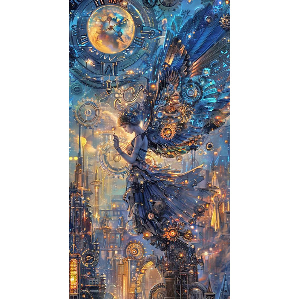 Mechanical Angel Girl - Full Round Drill Diamond Painting 40*70CM