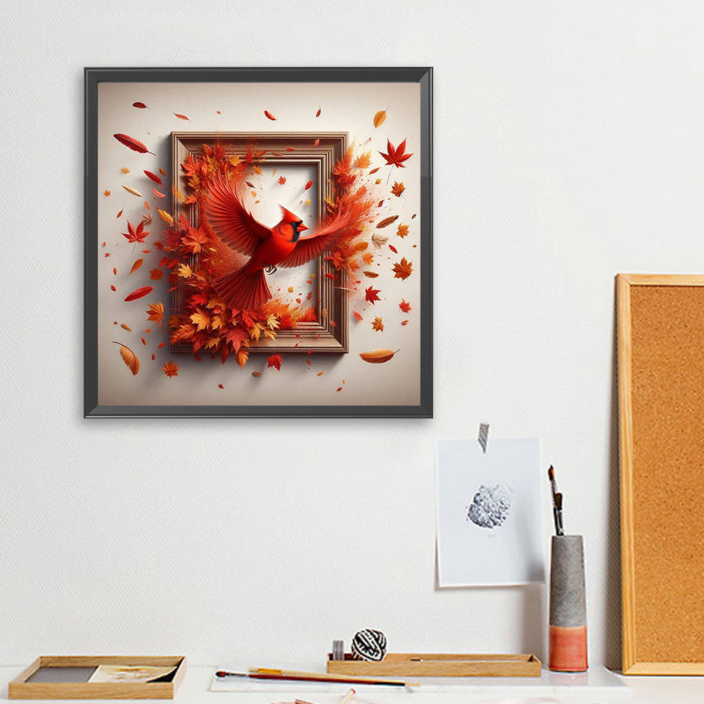 Cardinal Escapes The Frame - Full Square Drill Diamond Painting 40*40CM