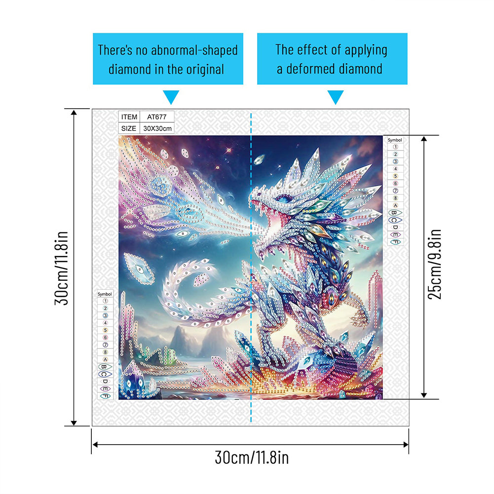 Mythical Dragon - Special Shaped Drill Diamond Painting 30*30CM