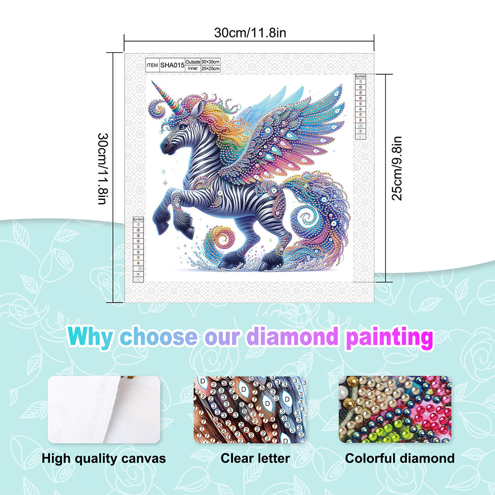 Winged Unicorn - Special Shaped Drill Diamond Painting 30*30CM