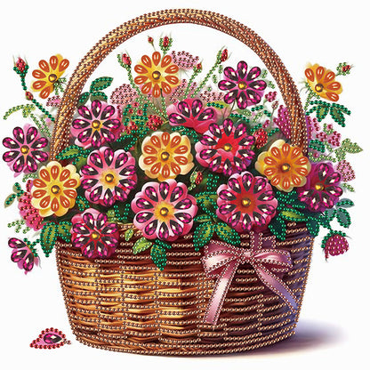 Bouquet Basket - Special Shaped Drill Diamond Painting 30*30CM