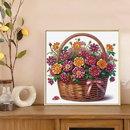 Bouquet Basket - Special Shaped Drill Diamond Painting 30*30CM