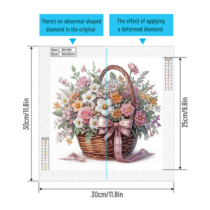 Bouquet Basket - Special Shaped Drill Diamond Painting 30*30CM
