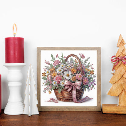 Bouquet Basket - Special Shaped Drill Diamond Painting 30*30CM