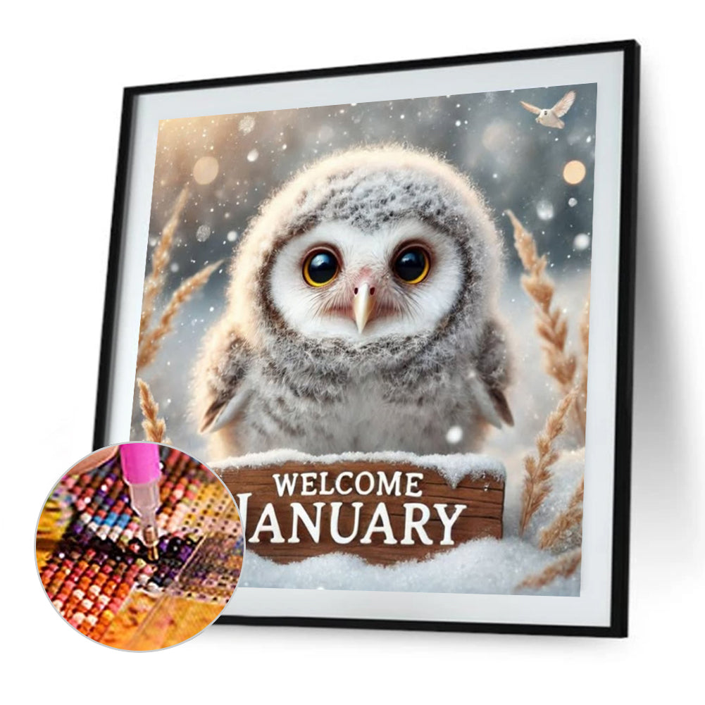 Cute Animal January - Full Square Drill Diamond Painting 40*40CM