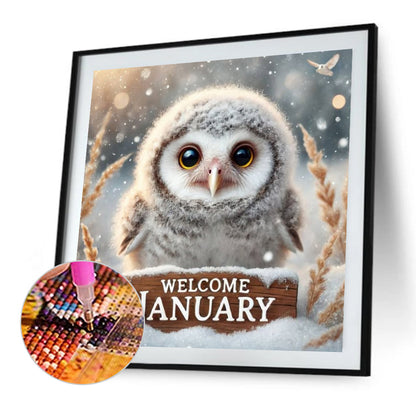 Cute Animal January - Full Square Drill Diamond Painting 40*40CM