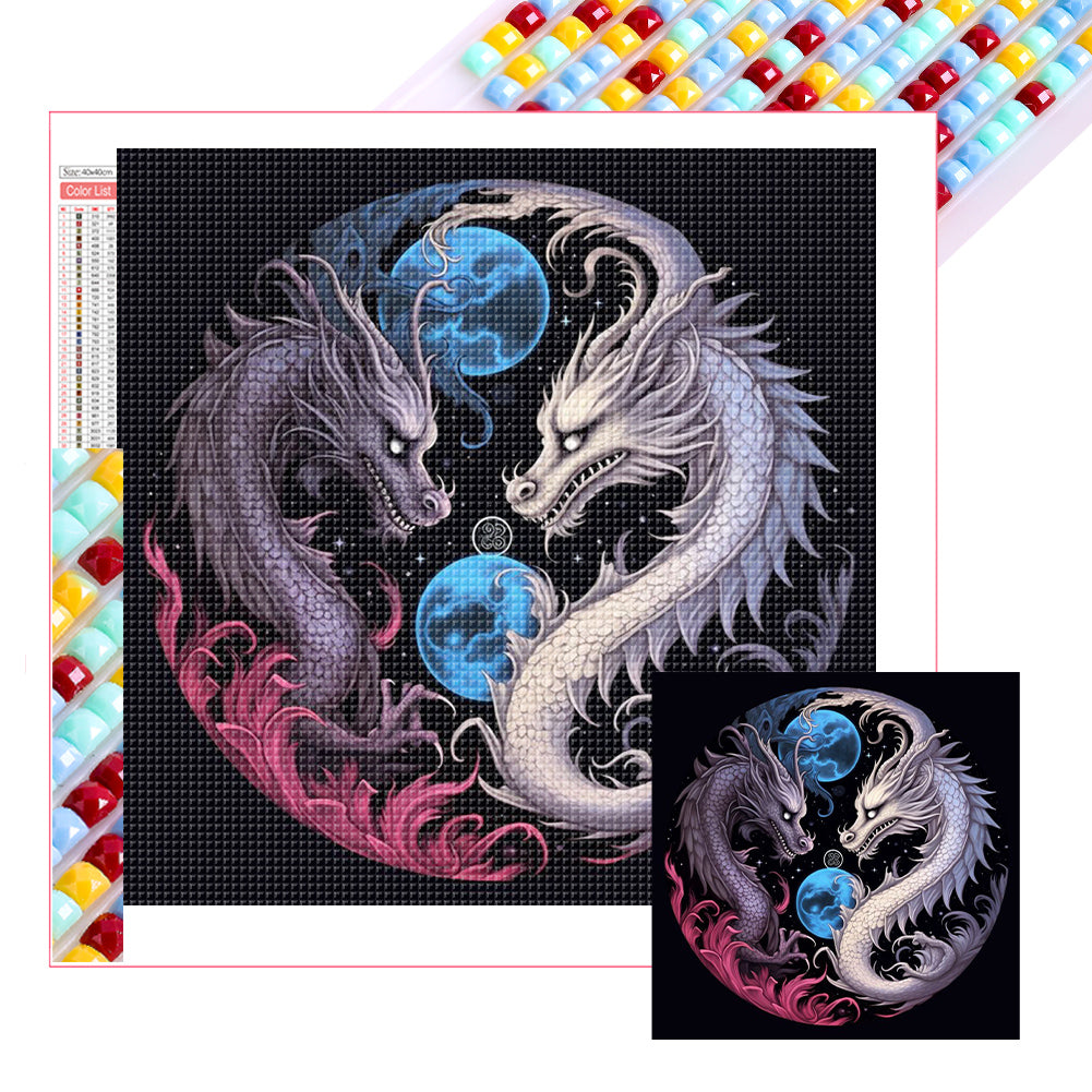 Yin Yang Dragon - Full Square Drill Diamond Painting 40*40CM