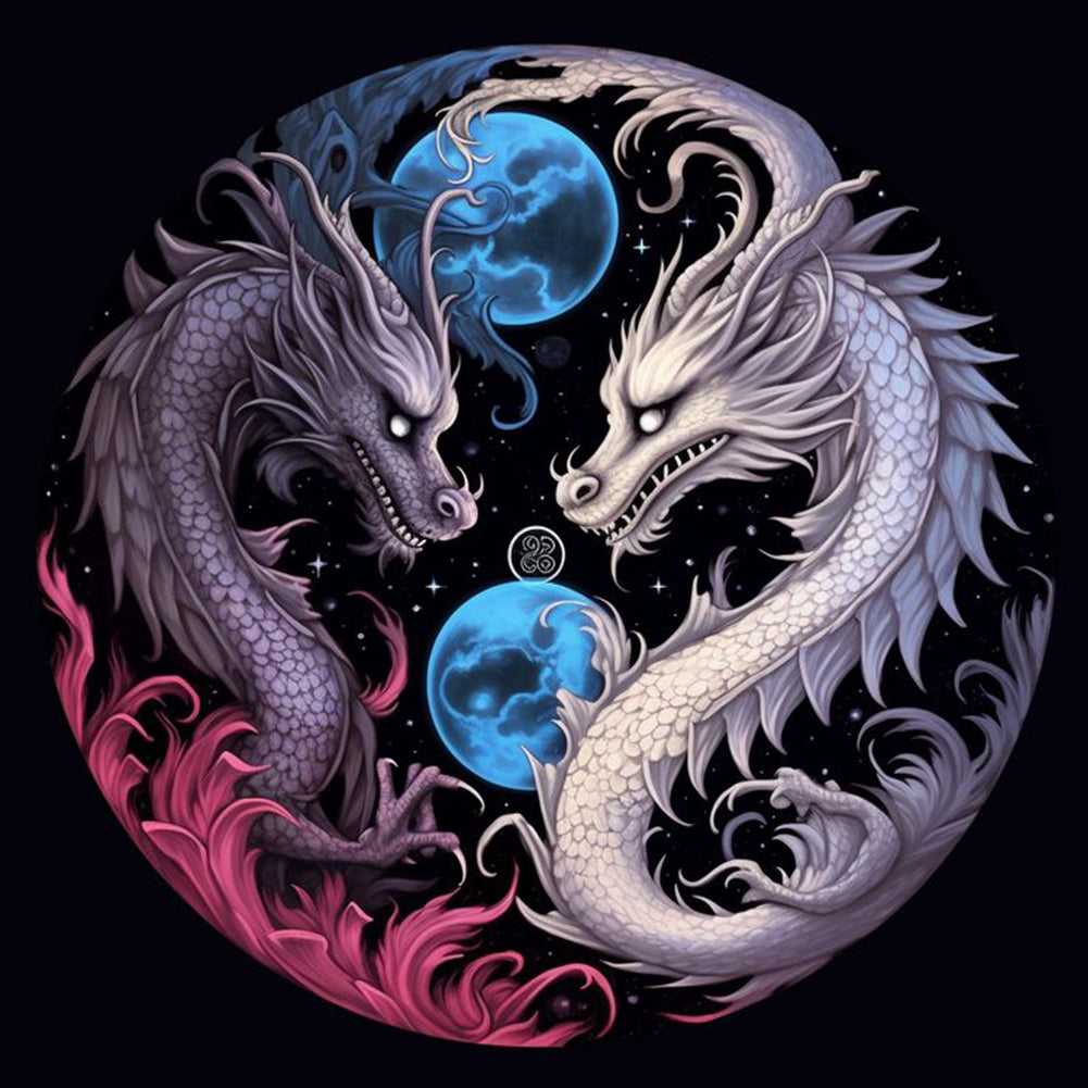 Yin Yang Dragon - Full Square Drill Diamond Painting 40*40CM