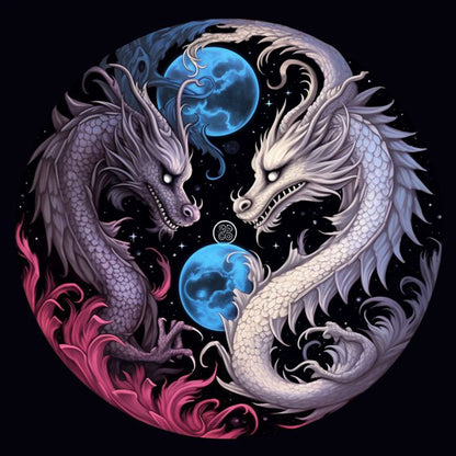 Yin Yang Dragon - Full Square Drill Diamond Painting 40*40CM