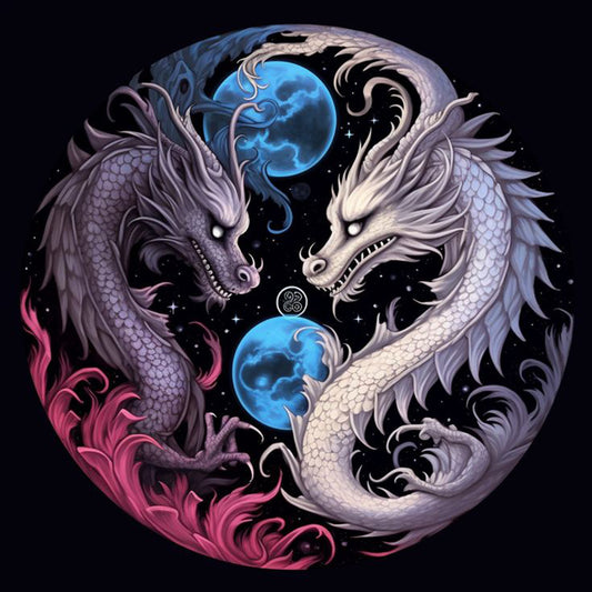 Yin Yang Dragon - Full Square Drill Diamond Painting 40*40CM