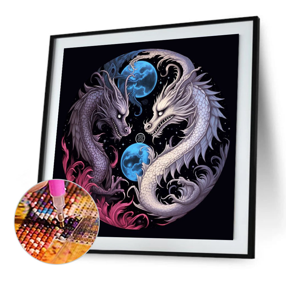 Yin Yang Dragon - Full Square Drill Diamond Painting 40*40CM