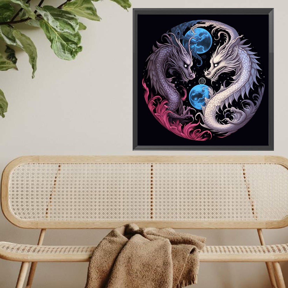 Yin Yang Dragon - Full Square Drill Diamond Painting 40*40CM
