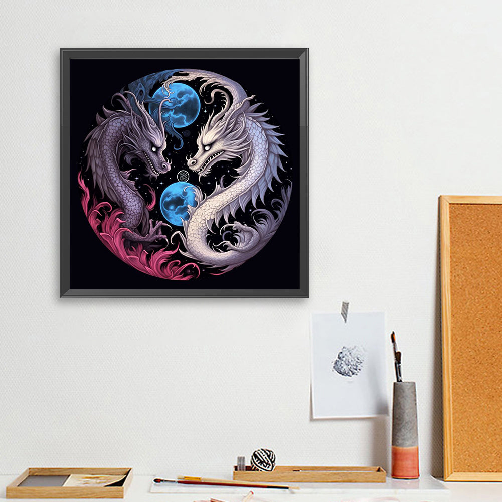 Yin Yang Dragon - Full Square Drill Diamond Painting 40*40CM