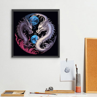 Yin Yang Dragon - Full Square Drill Diamond Painting 40*40CM