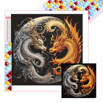 Yin Yang Dragon - Full Square Drill Diamond Painting 40*40CM