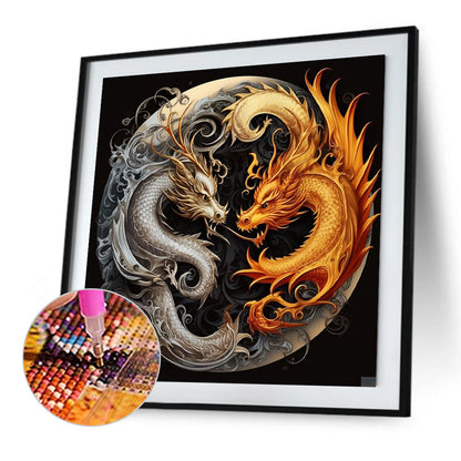 Yin Yang Dragon - Full Square Drill Diamond Painting 40*40CM