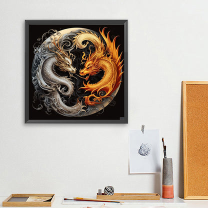 Yin Yang Dragon - Full Square Drill Diamond Painting 40*40CM