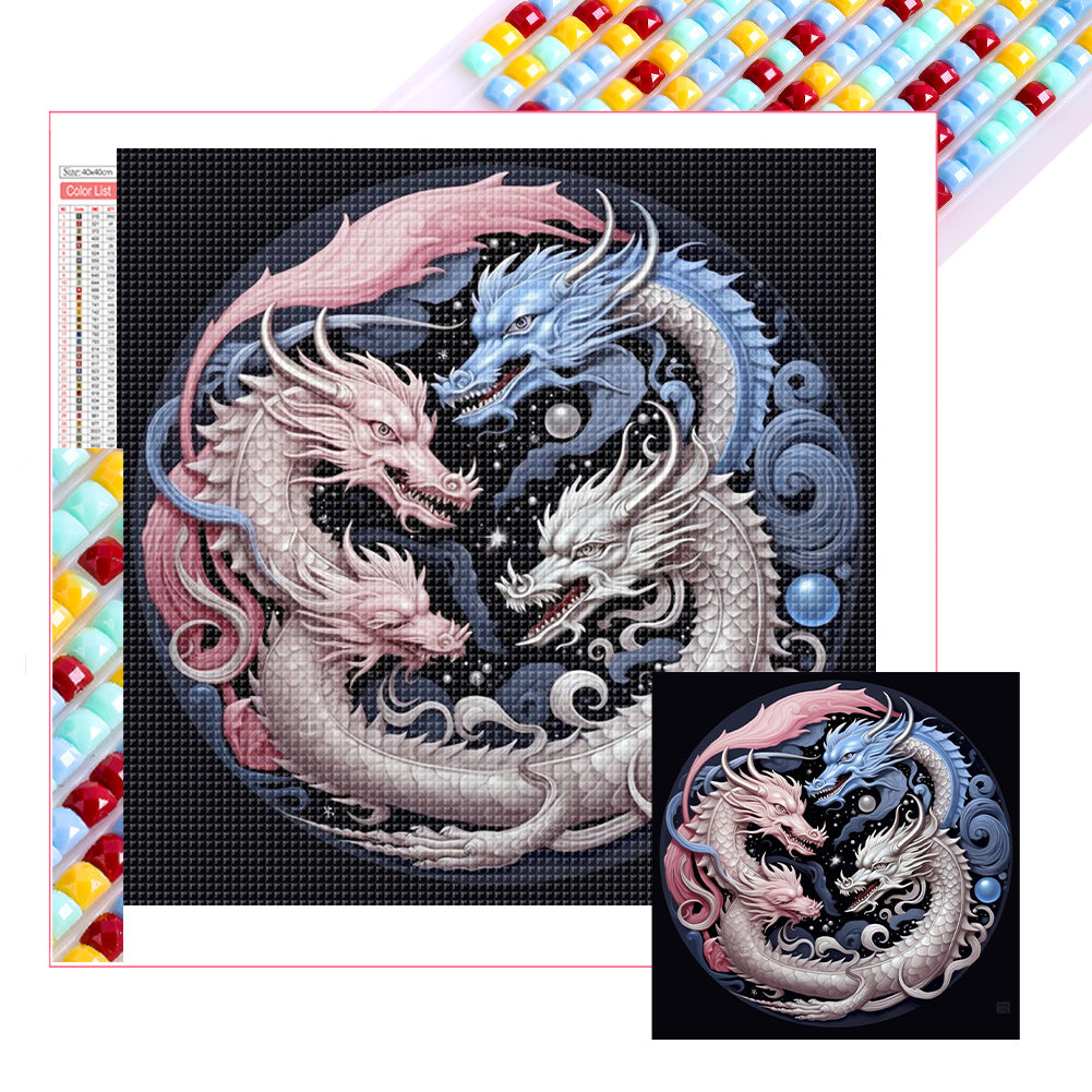 Yin Yang Dragon - Full Square Drill Diamond Painting 40*40CM