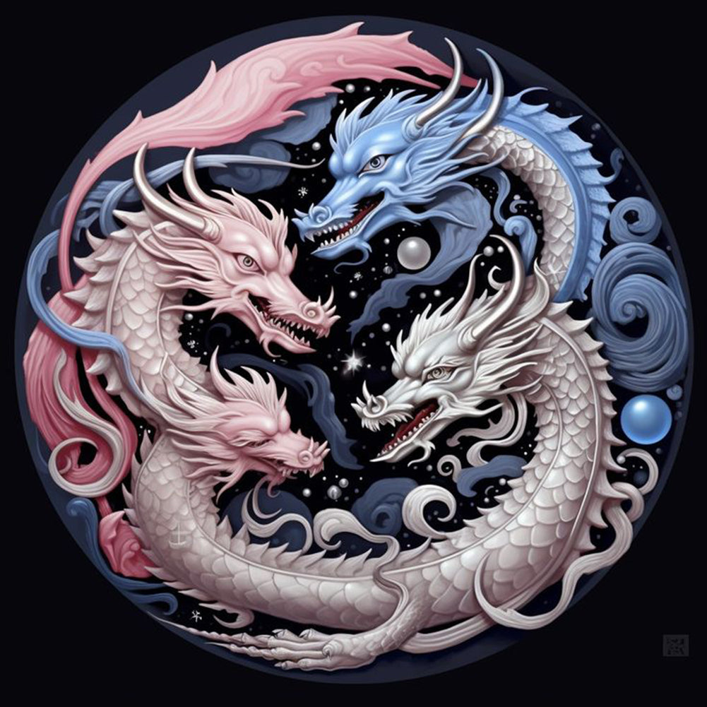 Yin Yang Dragon - Full Square Drill Diamond Painting 40*40CM