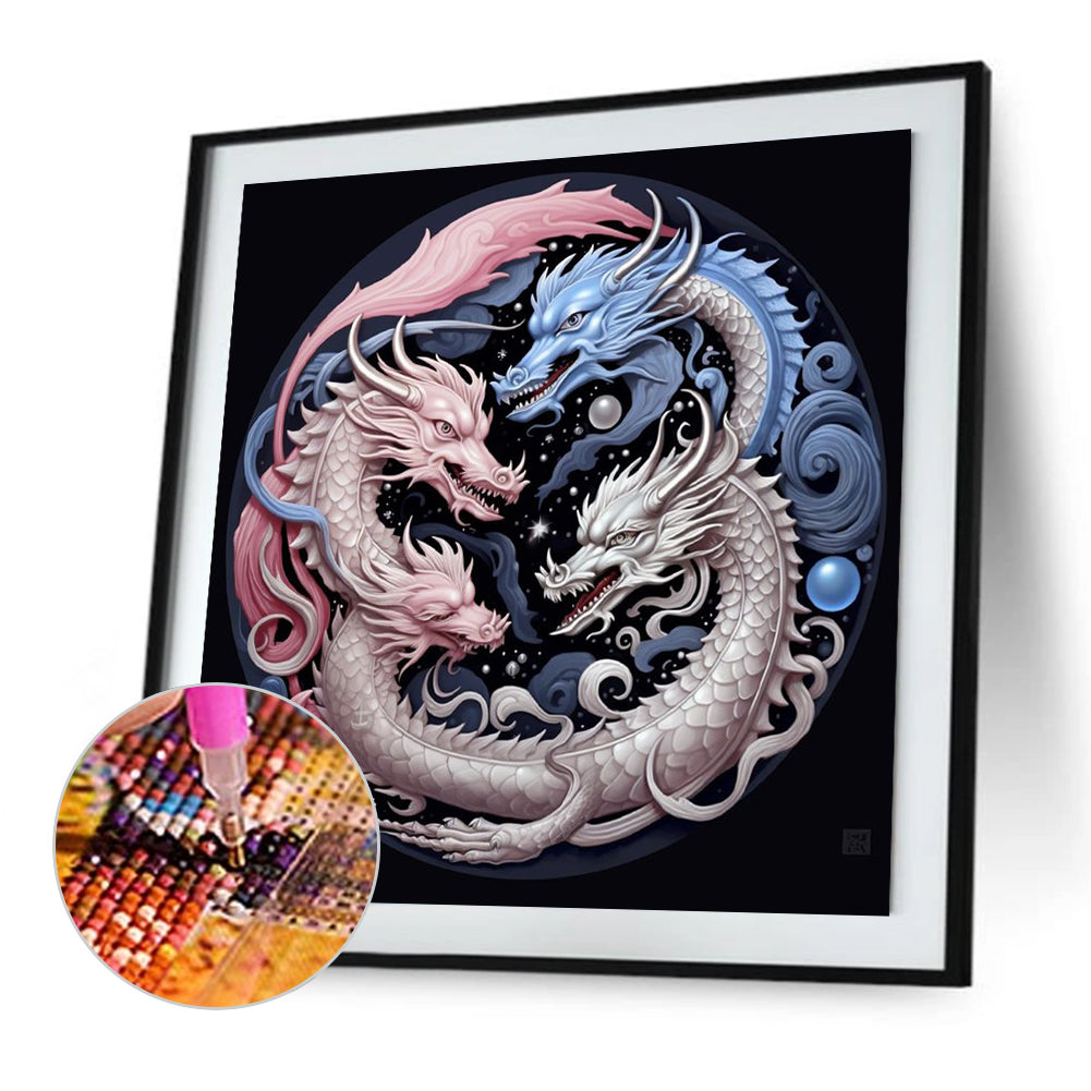 Yin Yang Dragon - Full Square Drill Diamond Painting 40*40CM