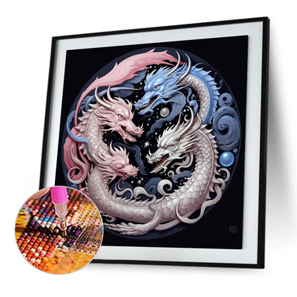 Yin Yang Dragon - Full Square Drill Diamond Painting 40*40CM