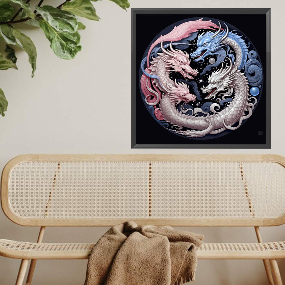 Yin Yang Dragon - Full Square Drill Diamond Painting 40*40CM
