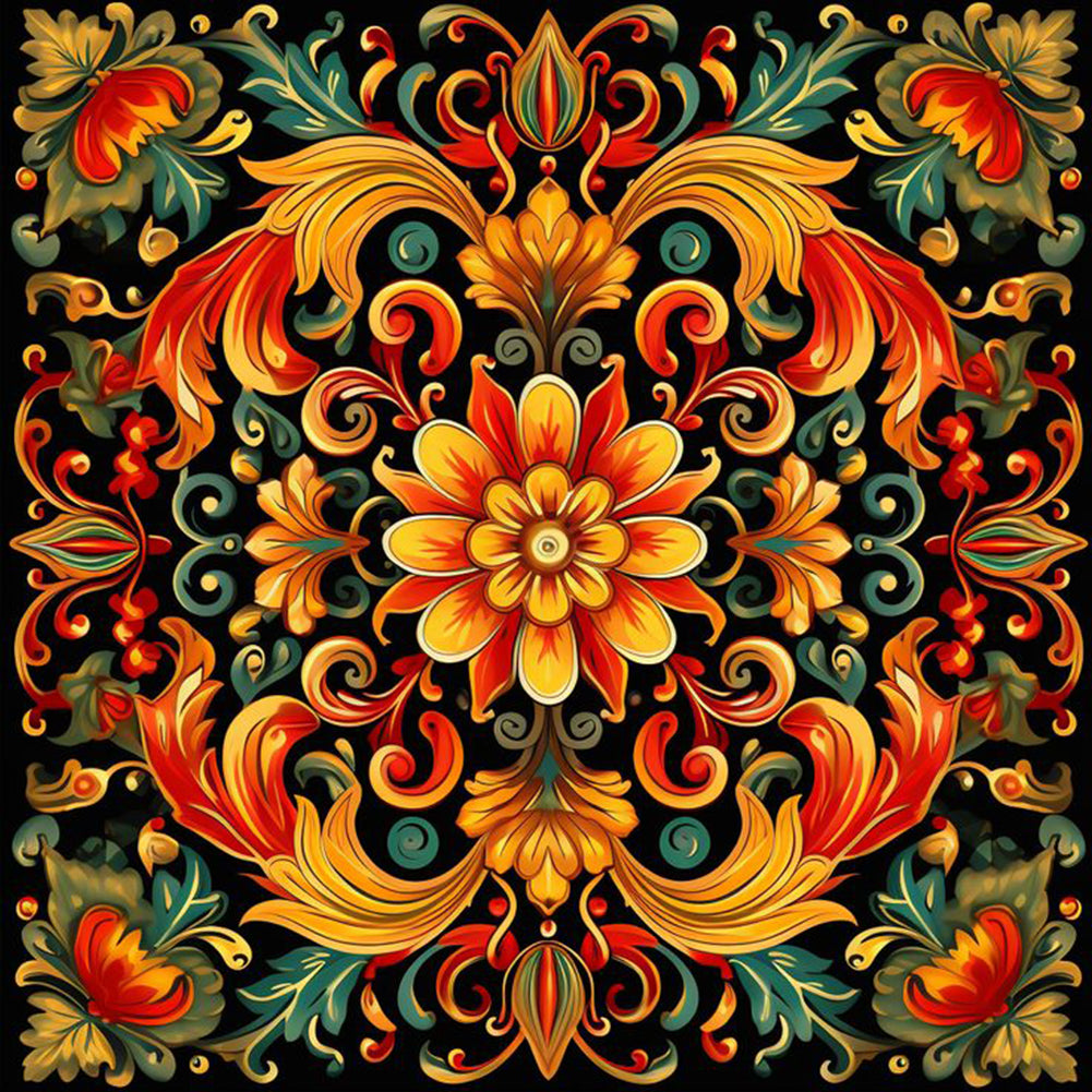 Bright Mandala Flower - Full Square Drill Diamond Painting 40*40CM