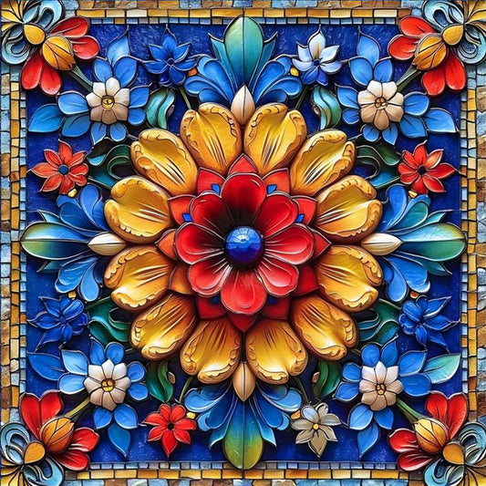 Bright Mandala Flower - Full Square Drill Diamond Painting 40*40CM