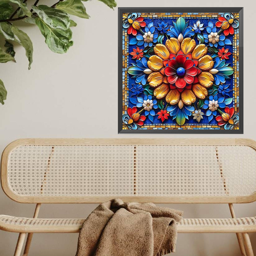 Bright Mandala Flower - Full Square Drill Diamond Painting 40*40CM