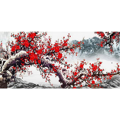 Winter Winter Plum - Full Square Drill Diamond Painting 95*45CM