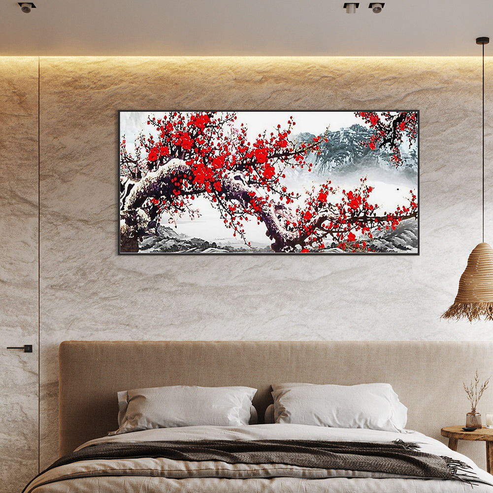 Winter Winter Plum - Full Square Drill Diamond Painting 95*45CM