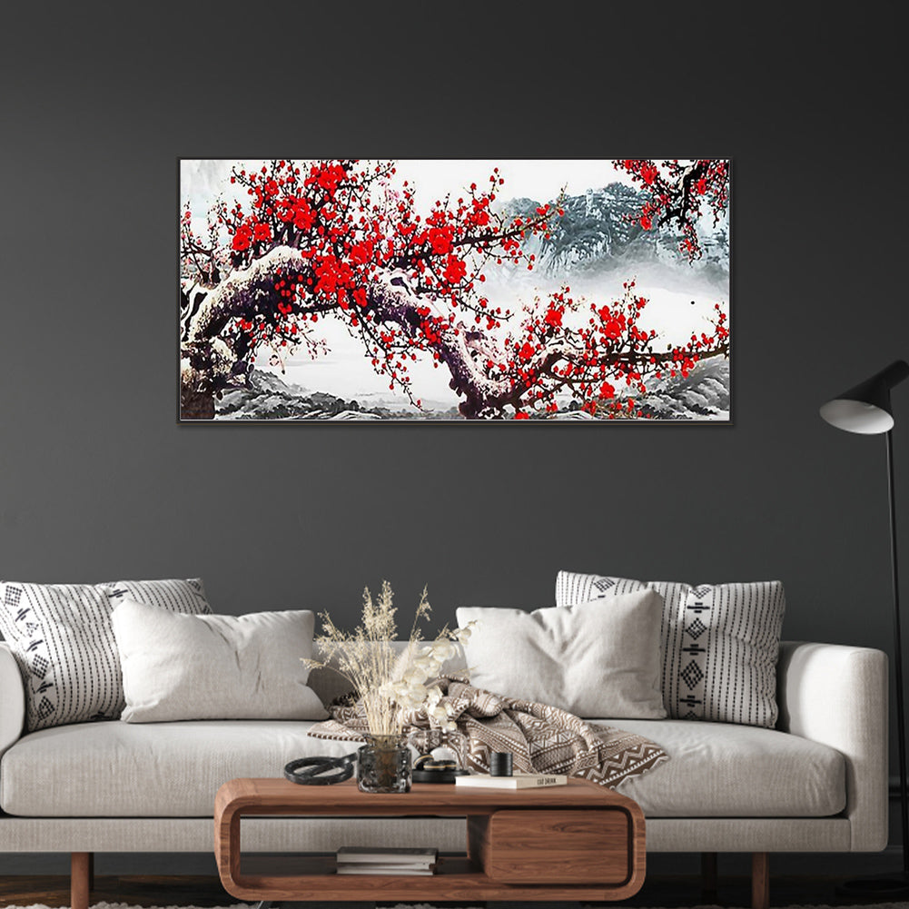 Winter Winter Plum - Full Square Drill Diamond Painting 95*45CM
