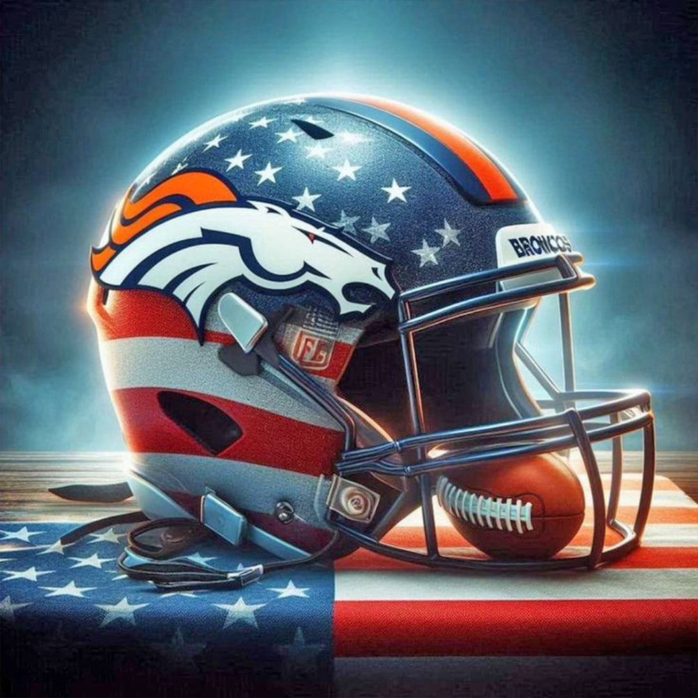 Denver Broncos Helmet - Full Round Drill Diamond Painting 40*40CM