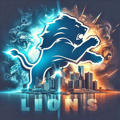 Detroit Lions - Full Round Drill Diamond Painting 40*40CM