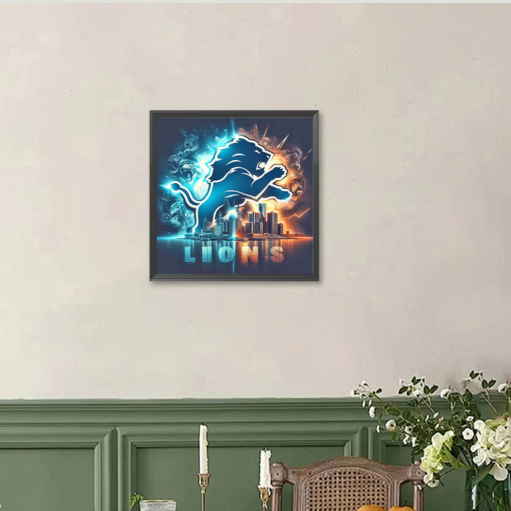 Detroit Lions - Full Round Drill Diamond Painting 40*40CM