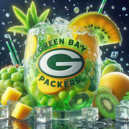 Green Bay Packers Drink - Full Round Drill Diamond Painting 40*40CM