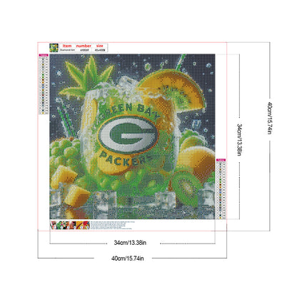 Green Bay Packers Drink - Full Round Drill Diamond Painting 40*40CM