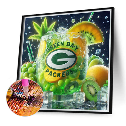 Green Bay Packers Drink - Full Round Drill Diamond Painting 40*40CM