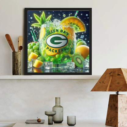 Green Bay Packers Drink - Full Round Drill Diamond Painting 40*40CM