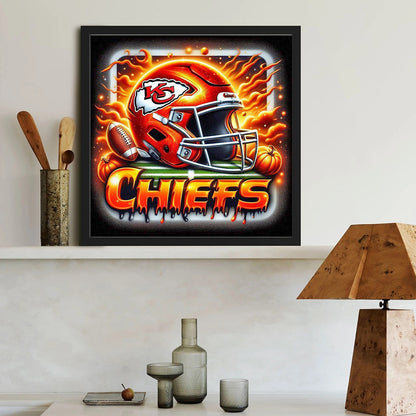 Kansas City Chiefs Helmet - Full Round Drill Diamond Painting 40*40CM