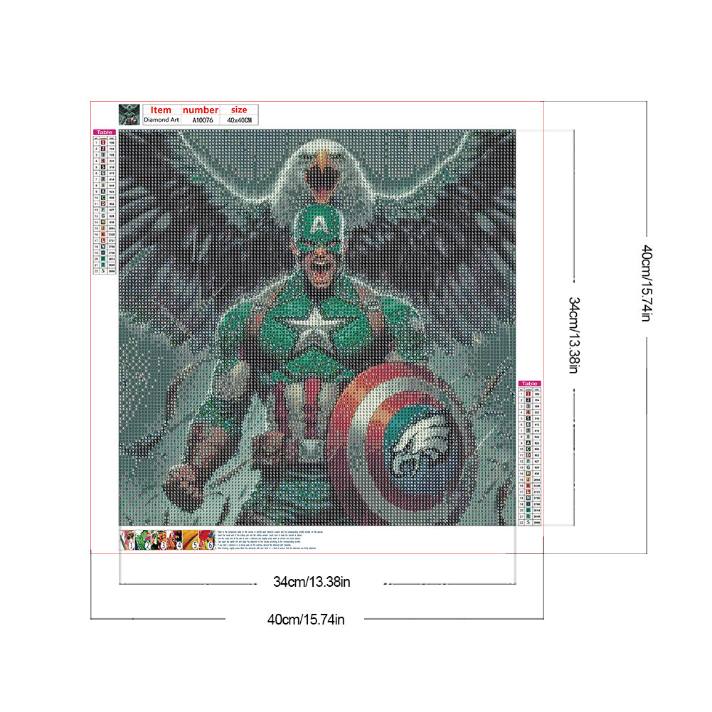 Philadelphia Eagles Captain America - Full Round Drill Diamond Painting 40*40CM